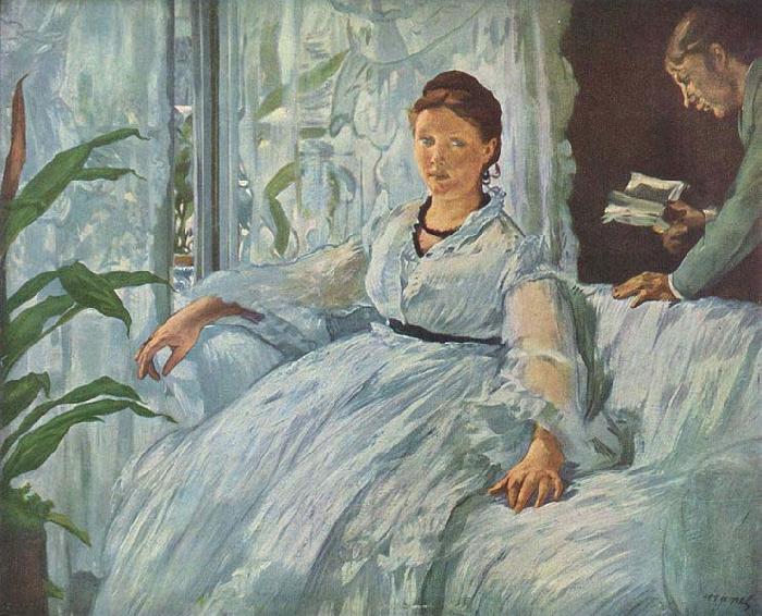 Edouard Manet Beim Lesen oil painting image